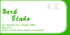 mark blaho business card